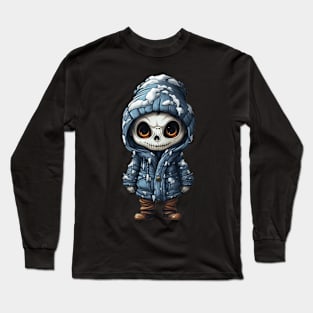 Smiling dark figure in mask - halloween ! Long Sleeve T-Shirt